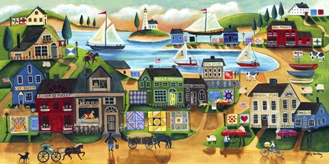 Framed Old Village Yesteryear Print