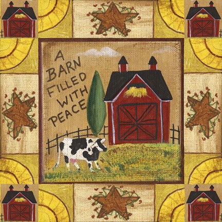 Framed Barn Filled With Peace 1 Print