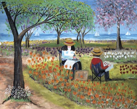 Framed Artist By The Sea Print