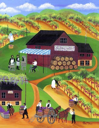 Framed Beaujolais Vineyard Print