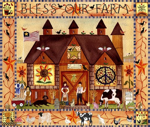Framed Bless Our Farm Print