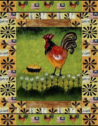 Framed American Cock A Doddle Do! Print