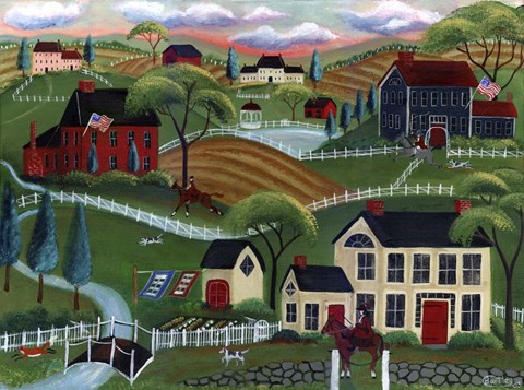 Framed Old English Sunrise Fox Run Print