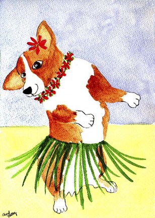 Framed Hola Dog Dance Print