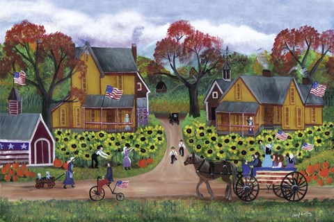 Framed American Sunflower Farm Celebration Print