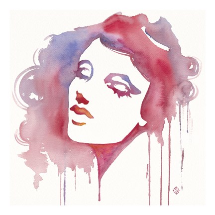 Framed So She Flows (Watercolor portrait) Print