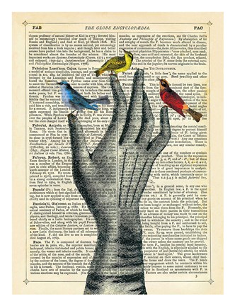 Framed Bird in the Hand Print