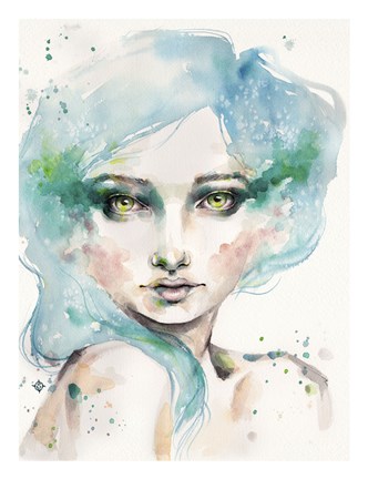 Framed Under the Sea (female portrait) Print
