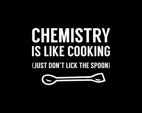 Framed Chemistry Is Like Cooking - Black Print