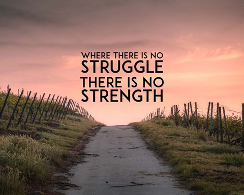 Framed Where There Is No Struggle There Is No Strength - Color Print