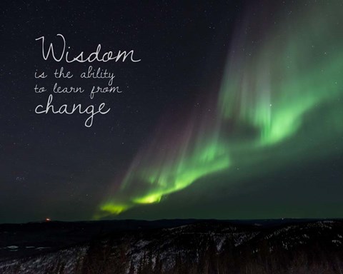 Framed Wisdom Is The Ability To Learn From Change - Night Sky Aurora Print