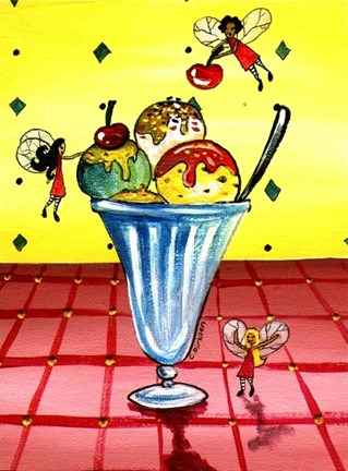 Framed Ice Cream Fairies Print