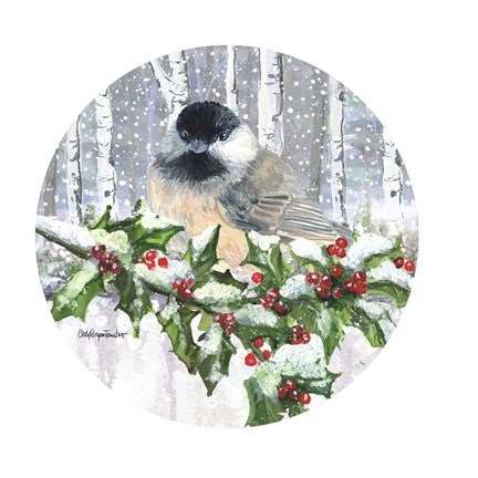 Framed Winter Wonder Chickadee Print