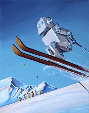 Framed Downhill Race Print