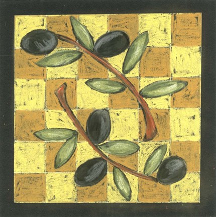 Framed Tuscan Olive Branch III Print