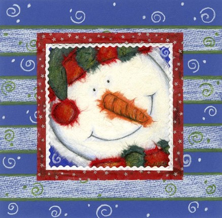 Framed Scarf Snowman 1 Print