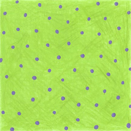 Framed Green Polka Dots Print