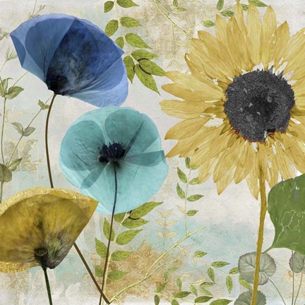 Framed Morning Blue II Print