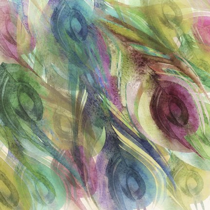 Framed Peacock Dress Pattern Print