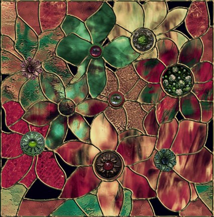 Framed Stained Glass Christmas Print