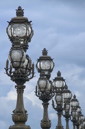 Framed Art Nouveau Lamps Posts on Pont Alexandre III - II Print