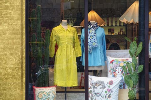 Framed Fashion Shop Paris Print