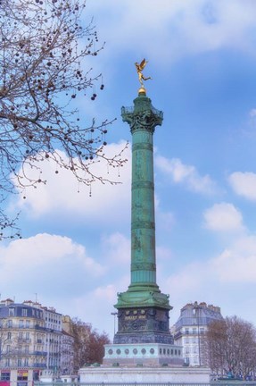 Framed La Colonne de Juillet On Place de la Bastille Print