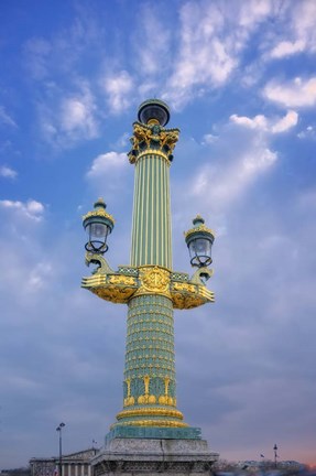 Framed Lamp Post On Place de la Concorde Print