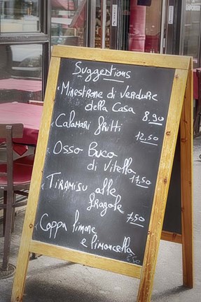 Framed Menu On Paris Street Print