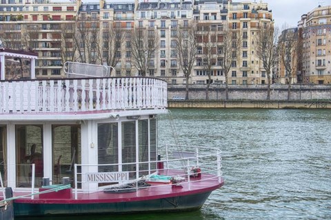 Framed Mississippi Boat On The Seine Print