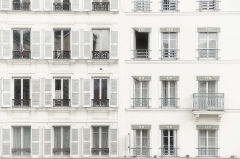 Framed Paris Apartement Building II Print
