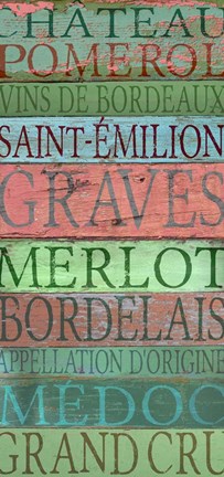Framed Bordeaux Wines Print