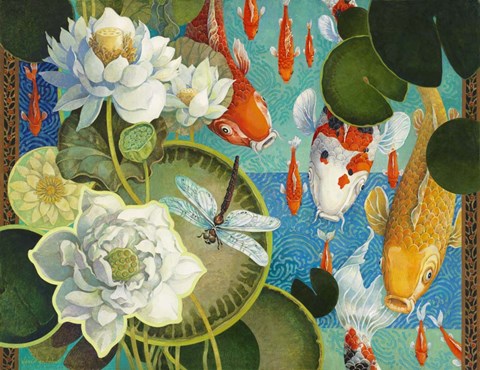 Framed Koi Pond Print