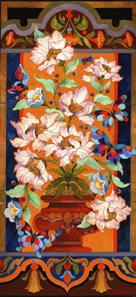 Framed Peony Tile Print