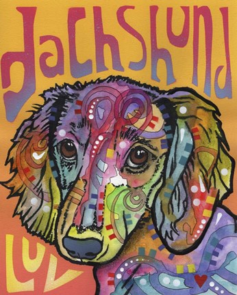 Framed Dachshund Luv Print