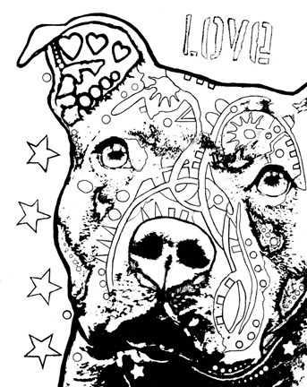 Framed Thoughtful Pitbull CB 1 Print