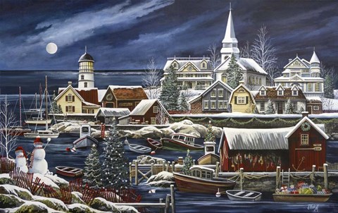 Framed Harbor Sharper Print