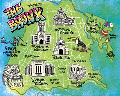 Framed Bronx Map Print