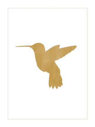 Framed Gold Hummingbird Print