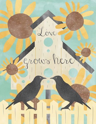 Framed Bird House Print