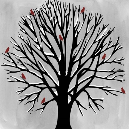 Framed Red Birds Print