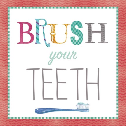 Framed Brush Your Teeth Print