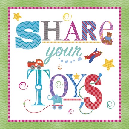 Framed Share Your Toys Print