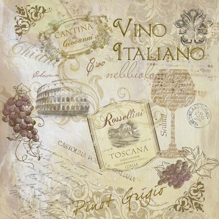 Framed Italian Wine Print
