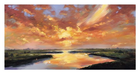 Framed Sunset Reflection Print