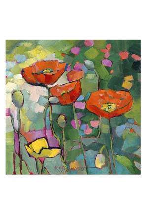 Framed Poppies Galore Print