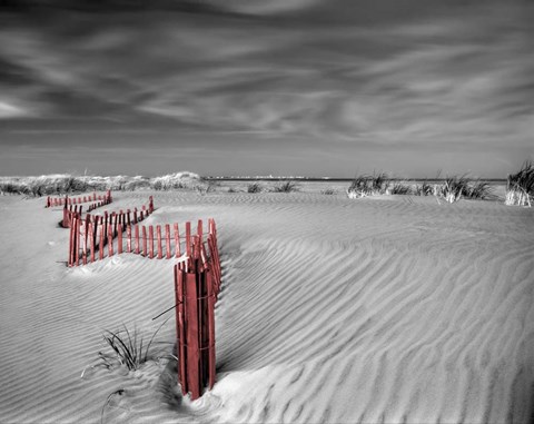 Framed Red Wave Print