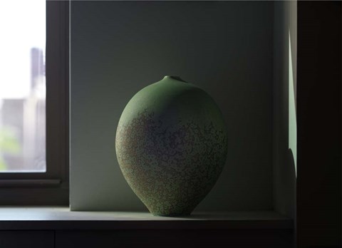 Framed Green Oviform Print