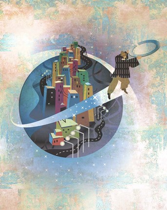 Framed Dining World Print