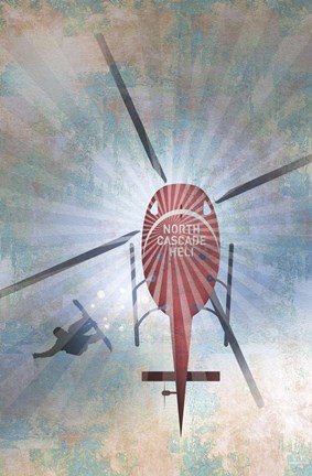 Framed Heli Boarding Print